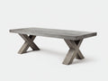 Estante consola de hormigón 180×60×75 cm - gris cemento - base cruzada para sala de estar