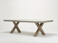 Estante consola efecto piedra 175×45×78 cm - beige/marrón - patas cruzadas con acabado madera