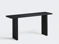 Estante consola 125×36×80 cm – madera negra – soporte lateral minimalista para sala de estar
