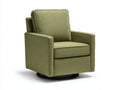 Sillón giratorio tapizado en tejido 82×86×94 cm - verde oliva/negro - respaldo alto de estilo moderno