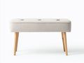 Banco acolchado 108×41×46 cm – crema/madera clara – diseño minimalista
