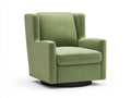 Sillón tapizado 84×89×101 cm – verde salvia/negro – respaldo alto giratorio para dormitorio