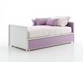 Sofá cama compacto 200×92×82 cm – blanco/lila – estructura nido para dormitorio