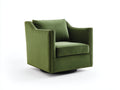 Sillón giratorio tapizado 88×90×96 cm - verde oliva/negro - asiento profundo para dormitorio