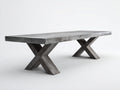 Estante consola efecto piedra 180×45×78 cm - gris/antracita - base cruzada estilo industrial