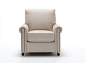Sillón tapizado 88×92×100 cm – beige claro – brazos curvos con tachuelas