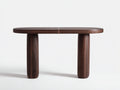 Estante consola de madera 160×40×76 cm - marrón oscuro - patas redondeadas y diseño minimalista para sala de estar
