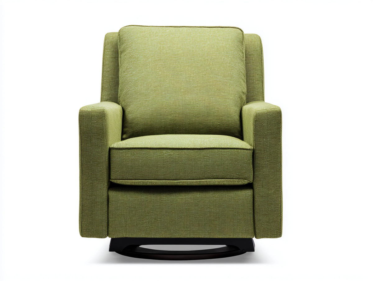 Sillón tapizado 86×88×98 cm - verde oliva/negro - base oscilante para dormitorio