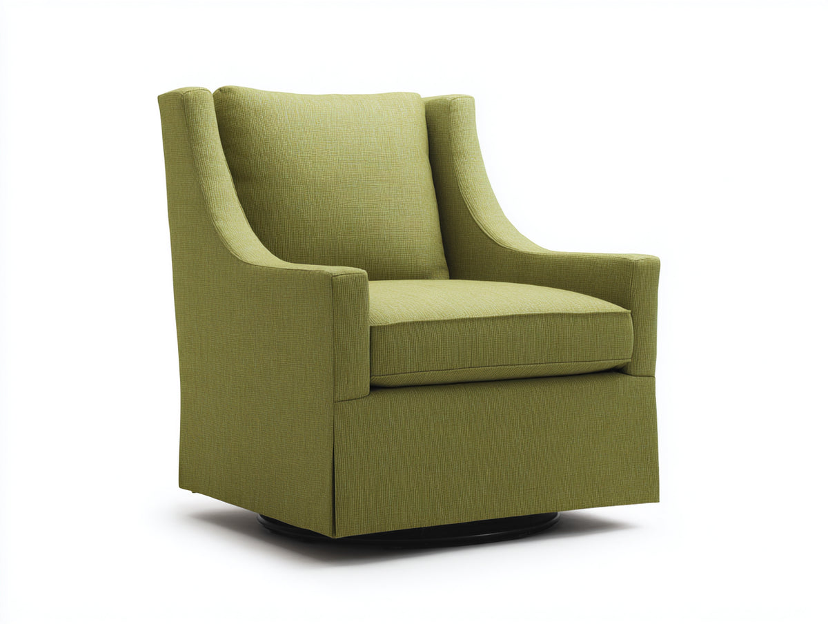 Sillón giratorio de tela 86×89×99 cm - verde lima/negro - respaldo alto para dormitorio