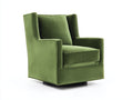 Sillón tapizado 86×90×103 cm – verde oliva/negro – base giratoria para dormitorio