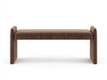 Banco tapizado de tejido texturizado 158×48×62 cm - marrón - diseño envolvente para dormitorio