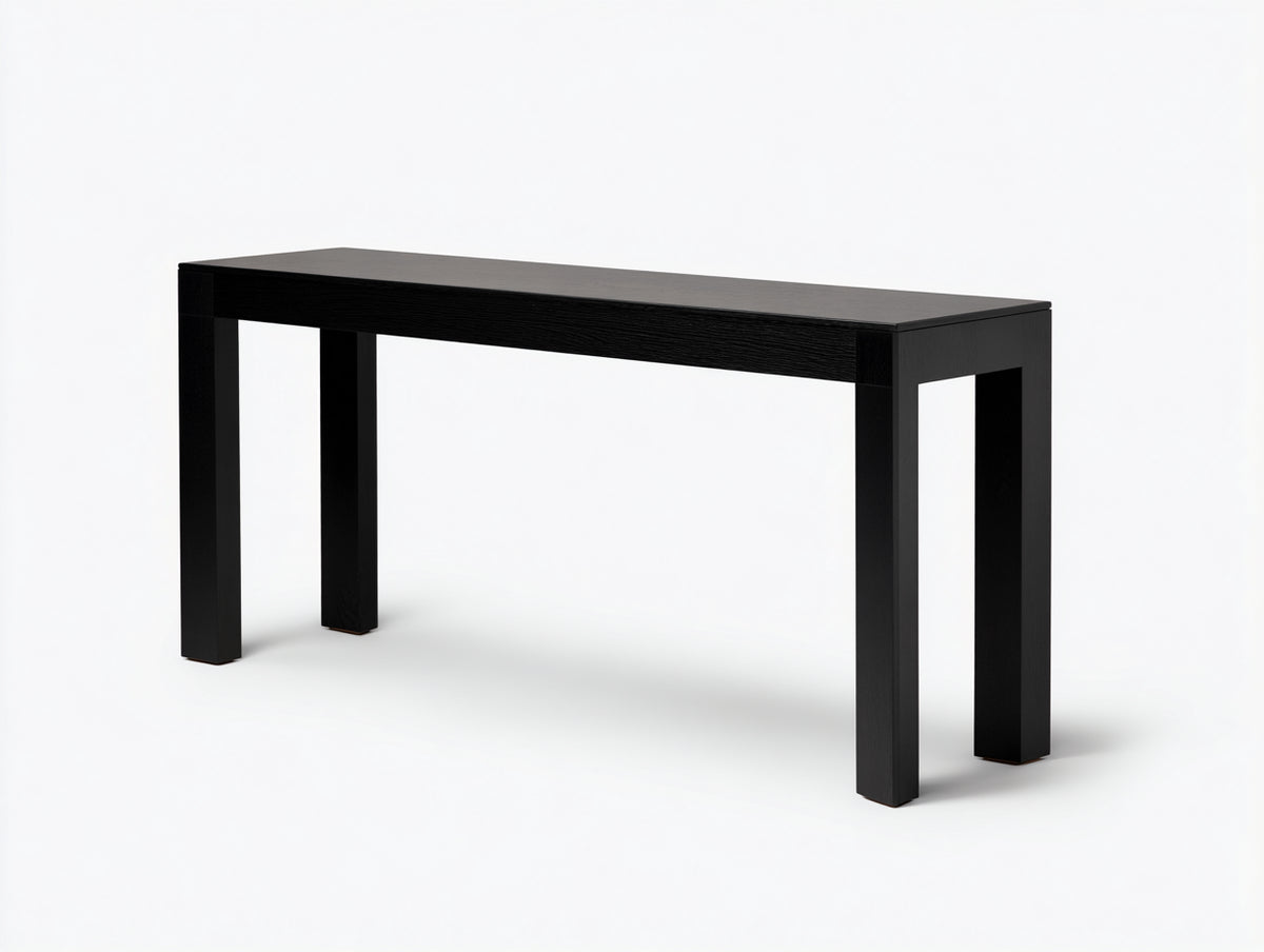 Estante auxiliar de madera 130×35×82 cm - negro - estructura abierta con patas cuadradas